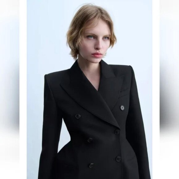 ZARA DOUBLE-BREASTED BLAZER DRESS ZW COLLECTION - Picture 9 of 11